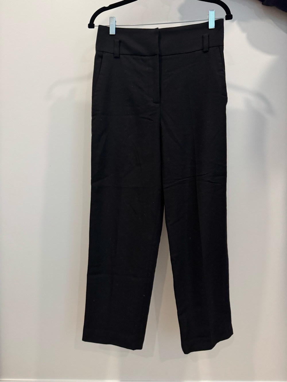 Massimo Dutti Black Wide-Leg Trousers